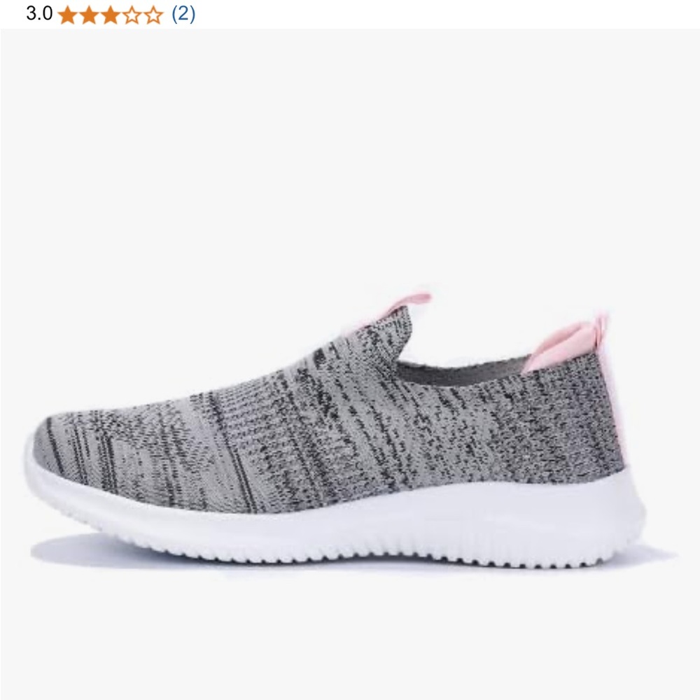 NWT Women’s Topstatic Gray With Pink Accents Slip-On Walking Sneakers